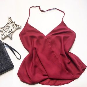 NWT Wine Halter Top with adjustable straps